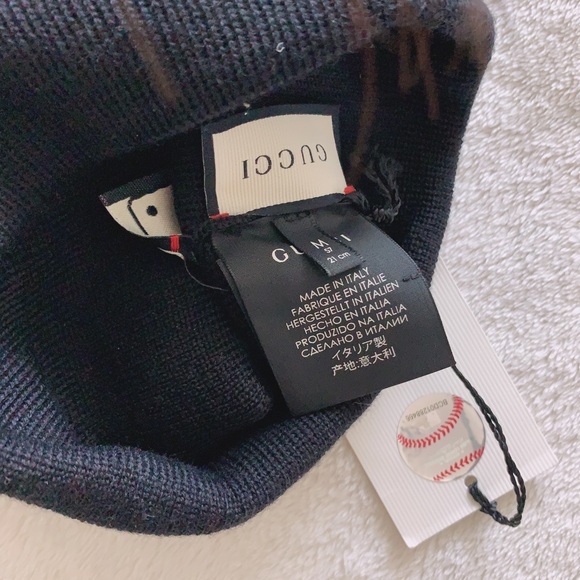 NWT Authentic Limited Gucci X NFL Wool Knit Winter Hat w/ Floral Embroidery - Picture 2 of 6